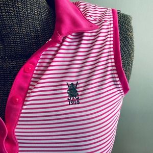 XS Nike pink striped sleeveless dri fit golf shirt